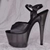 PLEASER ADORE-709T BLACK MATTE TINTED 7 INCH HIGH HEEL PLATFORM SHOES SALE SIZE 7