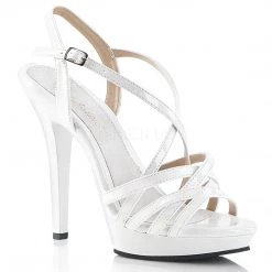 FABULICOUS FABULICIOUS LIP-113 WHITE STRAPPY 6 INCH HIGH HEEL SHOES SIZE 7