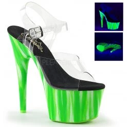 PLEASER ADORE-708UVP CANDY GREEN 7 INCH HIGH HEEL PLATFORM SHOES SIZE 8