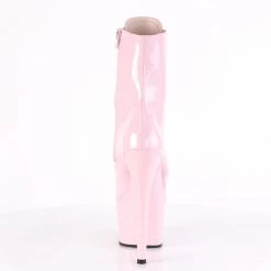 PLEASER ADORE-1020 BABY PINK 7 INCH HIGH HEEL ANKLE BOOTS