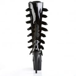 PLEASER ADORE-2043 BLACK GOTH BUCKLE KNEE HIGH BOOTS