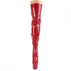 PLEASER ADORE-3000HWR RED HOLOGRAPHIC 7 INCH THIGH HIGH BOOTS
