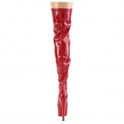 PLEASER ADORE-3000HWR RED HOLOGRAPHIC 7 INCH THIGH HIGH BOOTS
