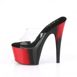 PLEASER ADORE-701BR RED BLACK 7 INCH HIGH HEEL PLATFORM SHOES SIZE 8