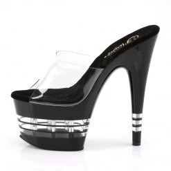 PLEASER ADORE-701LN BLACK LINE 7 INCH HIGH HEEL PLATFORM SHOES SIZE 7