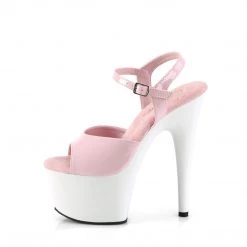 PLEASER ADORE-709 BABY PINK WHITE 7 INCH HIGH HEEL PLATFORM SHOES SIZE 6