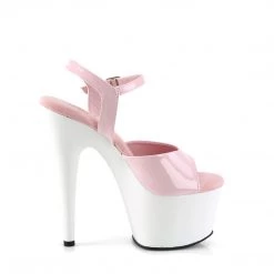 PLEASER ADORE-709 BABY PINK WHITE 7 INCH HIGH HEEL PLATFORM SHOES SIZE 6