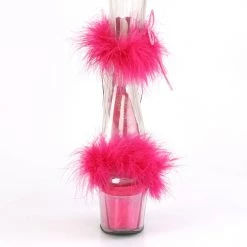 PLEASER ADORE-724F HOT PINK MARABOU HIGH HEEL PLATFORM SHOES SIZE 9