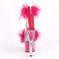 PLEASER ADORE-724F HOT PINK MARABOU HIGH HEEL PLATFORM SHOES SIZE 9