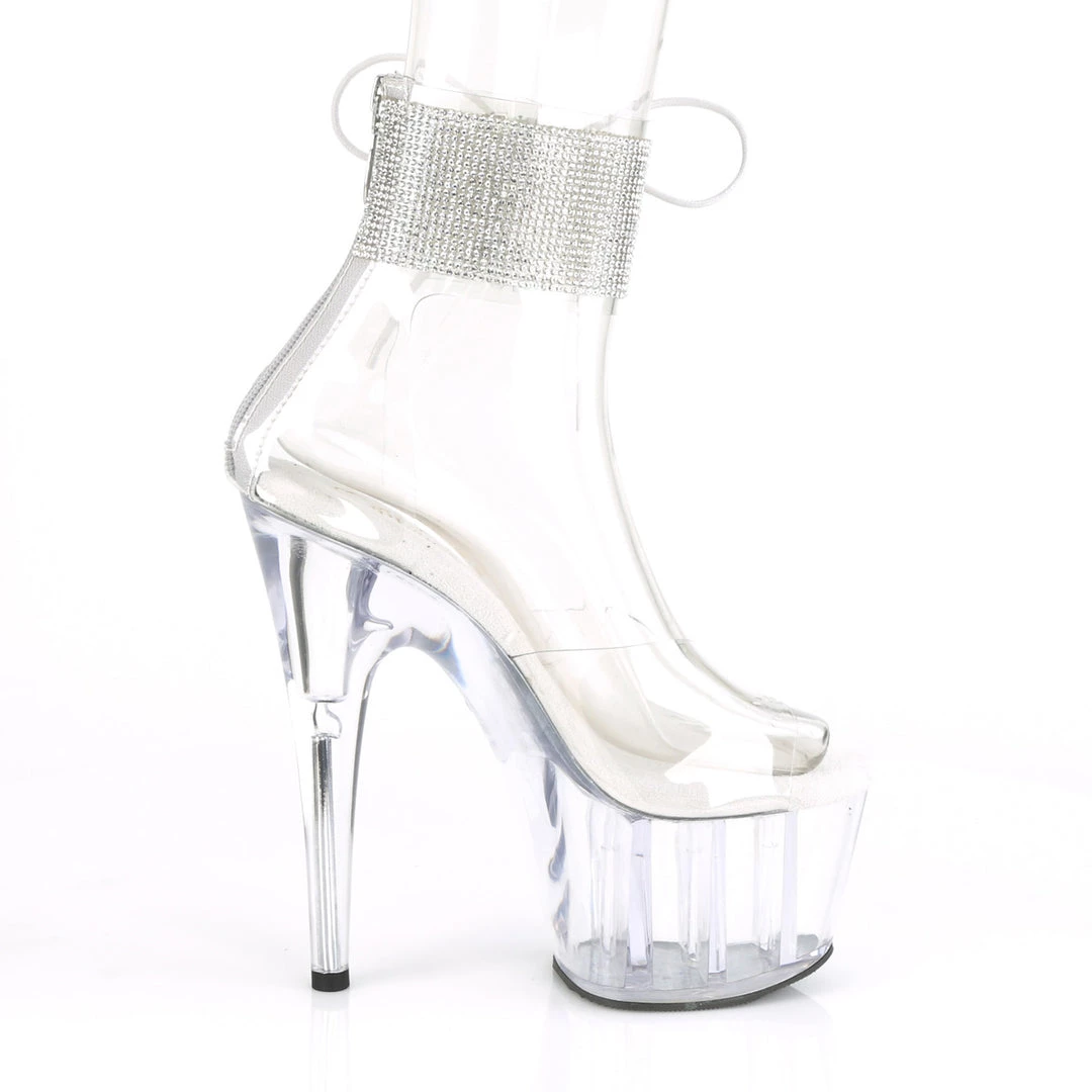 PLEASER ADORE-724RS RHINESTONE ANKLE CUFF 7 INCH HIGH HEEL PLATFORM SHOES SIZE 7