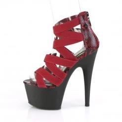 PLEASER ADORE-748SP STRAPPY WINE 7 INCH HIGH HEEL PLATFORM SHOES SIZE 8