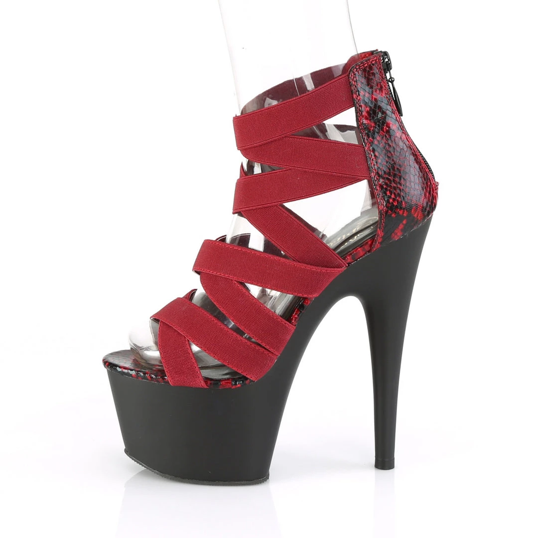 PLEASER ADORE-748SP STRAPPY WINE 7 INCH HIGH HEEL PLATFORM SHOES SIZE 8