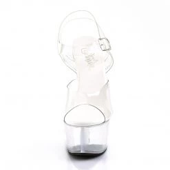 PLEASER ASPIRE-608 CLEAR 6 INCH HIGH HEEL PLATFORM SHOES