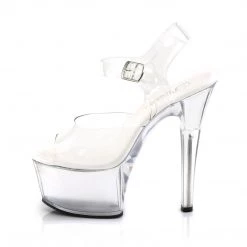 PLEASER ASPIRE-608 CLEAR 6 INCH HIGH HEEL PLATFORM SHOES