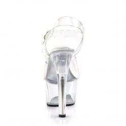 PLEASER ASPIRE-608 CLEAR 6 INCH HIGH HEEL PLATFORM SHOES