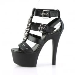 PLEASER ASPIRE-658 BLACK MATTE 6 INCH HIGH HEEL PLATFORM SHOES SIZE 8