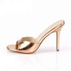 PLEASER CLASSIQUE-01 ROSE GOLD 4 INCH HIGH HEEL SINGLE SOLE SHOES SIZE 7