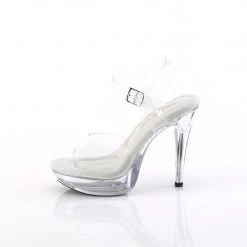FABULICIOUS COCKTAIL-508 CLEAR 5 INCH HIGH HEEL PLATFORM SHOES