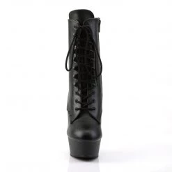 PLEASER DELIGHT-1020 BLACK MATTE 6 INCH ANKLE BOOTS