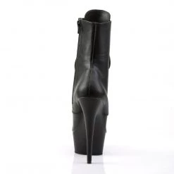 PLEASER DELIGHT-1020 BLACK MATTE 6 INCH ANKLE BOOTS