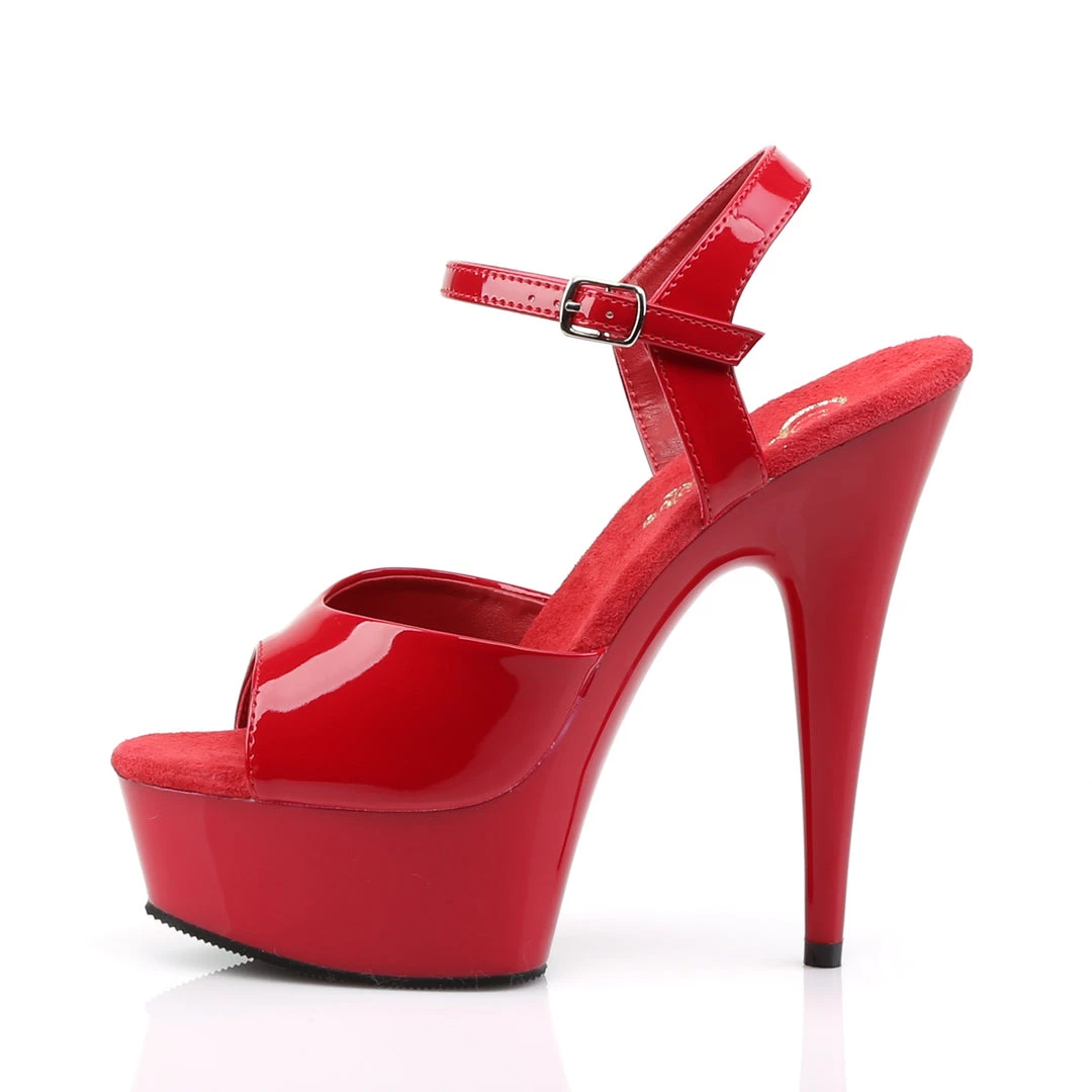 PLEASER DELIGHT-609 RED 6 INCH HIGH HEEL PLATFORM SHOES SIZE 7