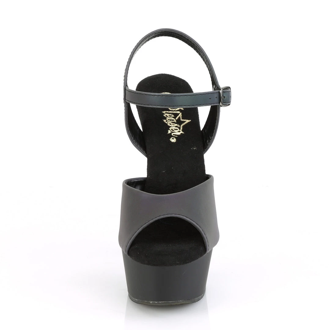 PLEASER DELIGHT-609REFL 6 INCH HIGH HEEL PLATFORM SHOES REFLECTIVE UPPER SIZE 8