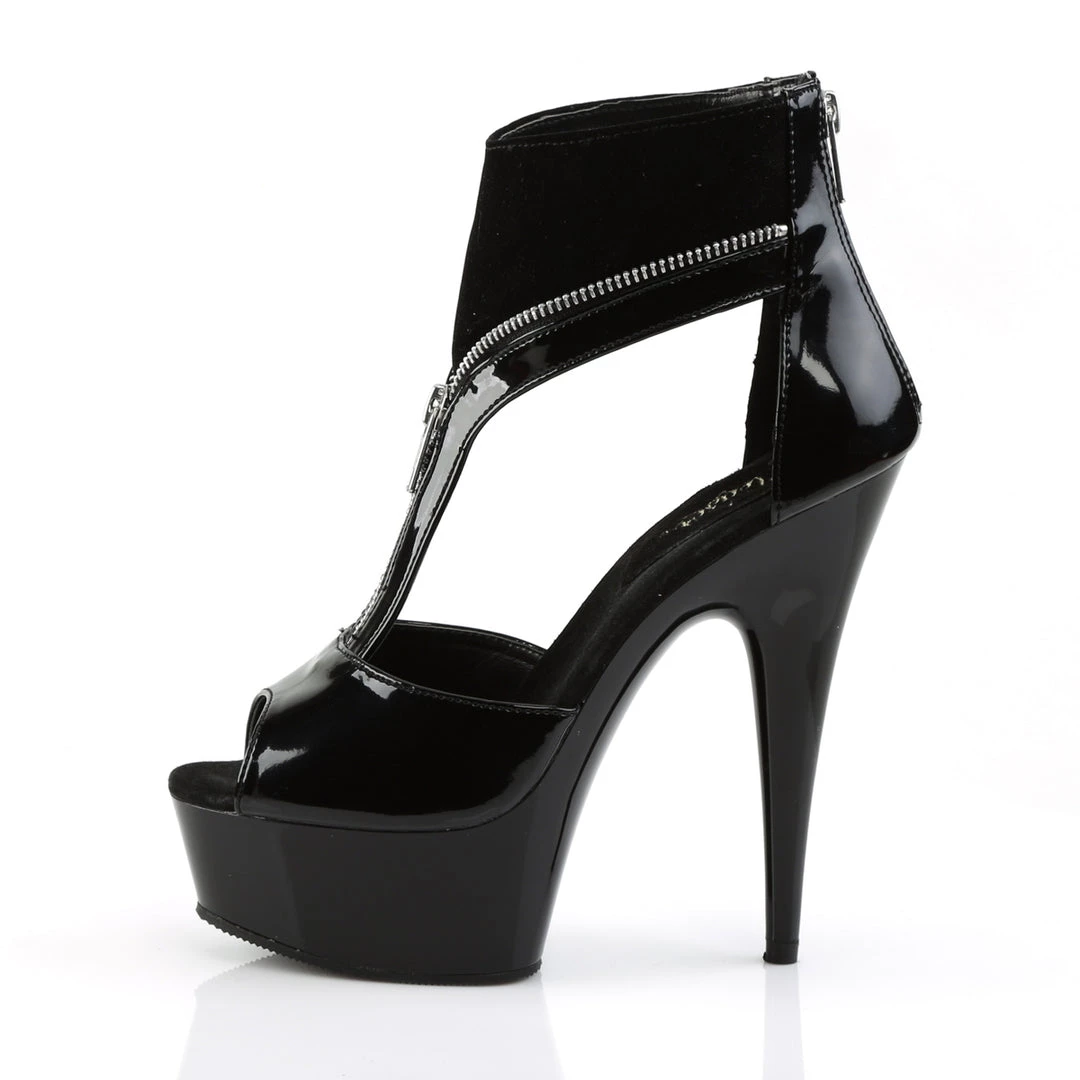 PLEASER DELIGHT-690 BLACK PEEP TOE HIGH HEEL PLATFORM SHOES SIZE 8