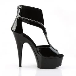 PLEASER DELIGHT-690 BLACK PEEP TOE HIGH HEEL PLATFORM SHOES SIZE 8