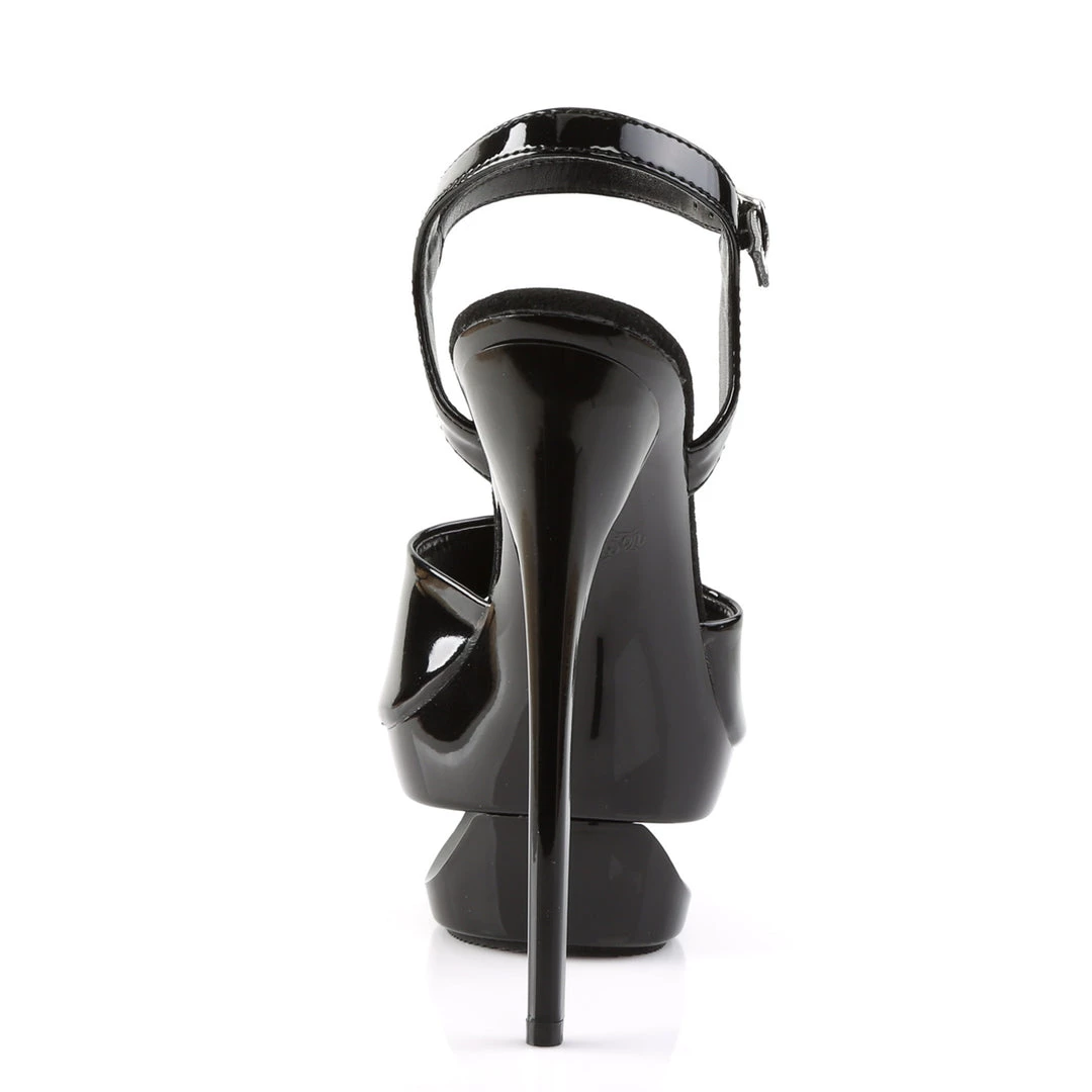 PLEASER ECLIPSE-609 BLACK SHINY 6.5 INCH HIGH HEEL PLATFORM SHOES SIZE 7