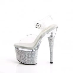 PLEASER ESTEEM-708DM RHINESTONE 7 INCH HIGH HEEL PLATFORM SHOES