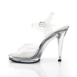 FABULICIOUS FLAIR-408 CLEAR 4 INCH HIGH HEEL COMPETITION SHOES
