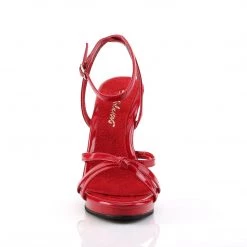FABULICOUS FABULICIOUS FLAIR-436 RED STRAPPY 4.5 INCH HIGH HEEL SHOES SIZE 7
