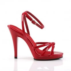 FABULICOUS FABULICIOUS FLAIR-436 RED STRAPPY 4.5 INCH HIGH HEEL SHOES SIZE 7
