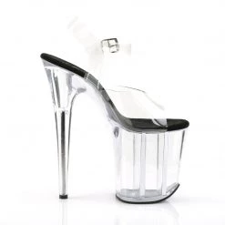 PLEASER FLAMINGO-808 CLEAR BLACK SOLE 8 INCH HIGH HEEL PLATFORM SHOES