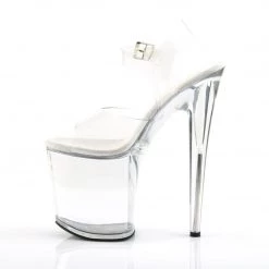 PLEASER FLAMINGO-808 CLEAR 8 INCH HIGH HEEL PLATFORM SHOES