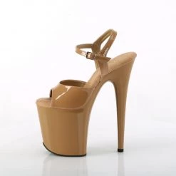 PLEASER FLAMINGO-809 TOFFEE 8 INCH HIGH HEEL PLATFORM SHOES SIZE 8