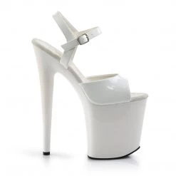 PLEASER FLAMINGO-809 WHITE 8 INCH HIGH HEEL PLATFORM SHOES
