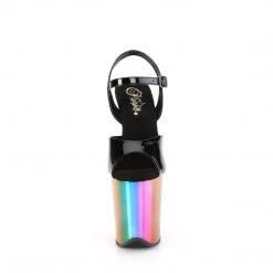 PLEASER FLAMINGO-809RC RAINBOW CHROME 8 INCH HIGH HEEL PLATFORM SHOES SIZE 8