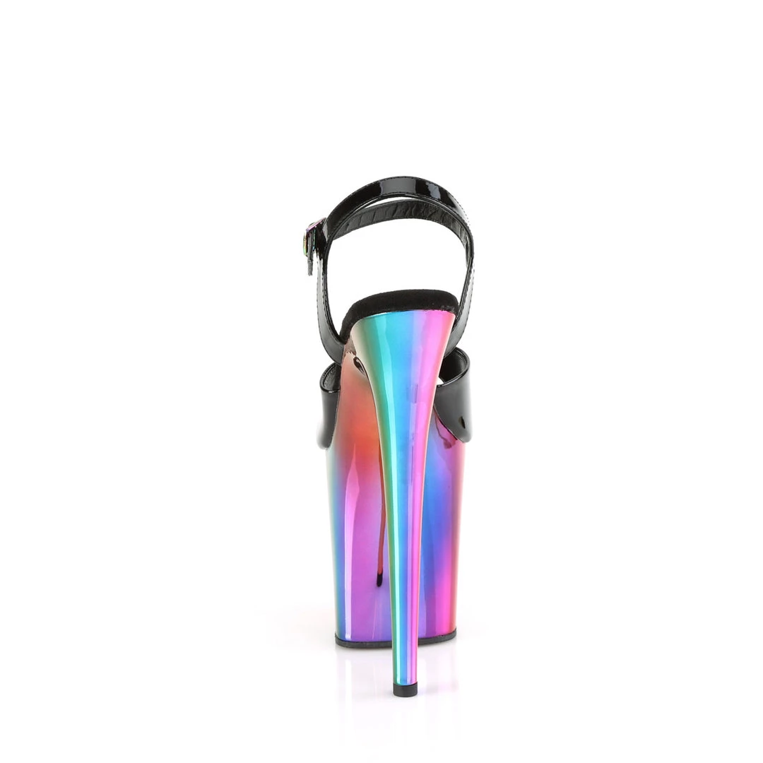 PLEASER FLAMINGO-809RC RAINBOW CHROME 8 INCH HIGH HEEL PLATFORM SHOES SIZE 8