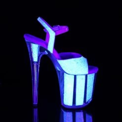 PLEASER FLAMINGO-810UVG OPAL GLITTER 8 INCH HIGH HEEL PLATFORM SHOES SIZE 6