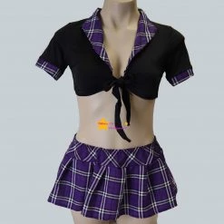 Shoes Of Hollywood Costumes ADULT SCHOOLGIRL COSTUME BLACK TOP 3 PIECE