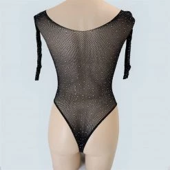 Shoes Of Hollywood MESH LINGERIE ONE PIECE BODYSUIT IN HOT PINK RED AND BLACK