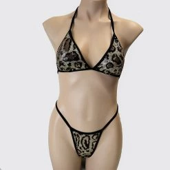 Shoes Of Hollywood LEOPARD SEQUIN PRINT BIKINI