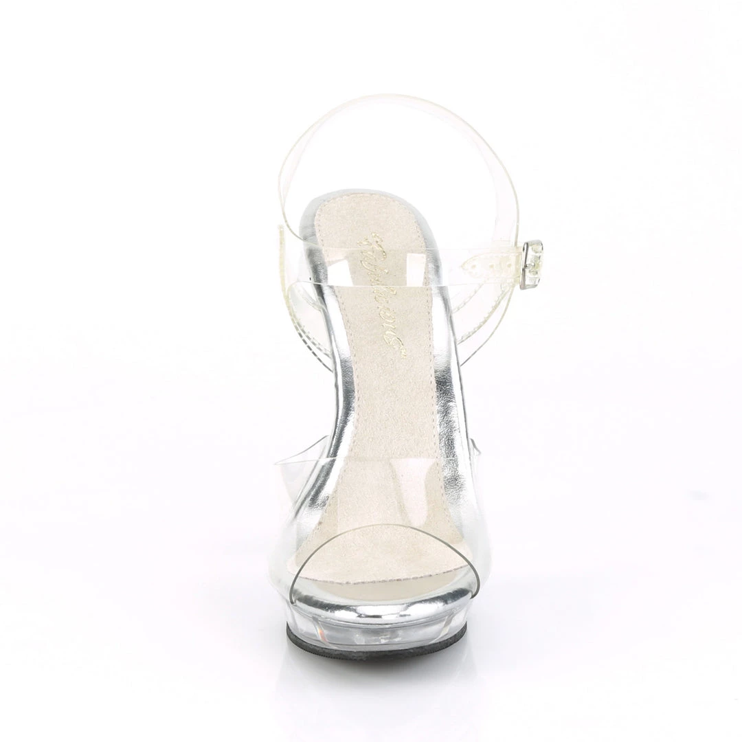 FABULICIOUS LIP-108 CLEAR 5 INCH HIGH HEEL COMPETITION SHOES SIZE 10 FABULICOUS