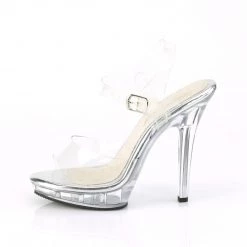 FABULICIOUS LIP-108 CLEAR 5 INCH HIGH HEEL COMPETITION SHOES SIZE 10 FABULICOUS