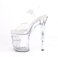 PLEASER RAPTURE-808 CLEAR SKULL BONES 8 INCH FINGER BONE HIGH HEEL PLATFORM SHOES