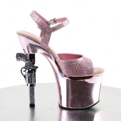 PLEASER REVOLVER-709 BABY PINK 7 INVH HIGH HEEL PLATFORM SHOES
