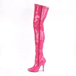 PLEASER SEDUCE-3000 HOT PINK SINGLE SOLE 5 INCH THIGH HIGH BOOTS SIZE 7