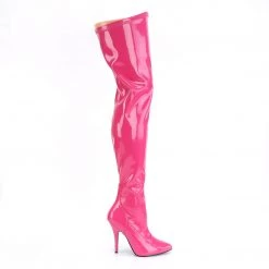 PLEASER SEDUCE-3000 HOT PINK SINGLE SOLE 5 INCH THIGH HIGH BOOTS SIZE 7