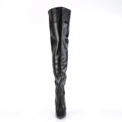 PLEASER SEDUCE-3000 BLACK MATTE SINGLE SOLE 5 INCH THIGH HIGH BOOTS SIZE 8